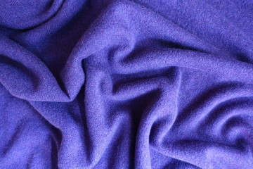 Crumpled violet thin simple woolen jersey fabric