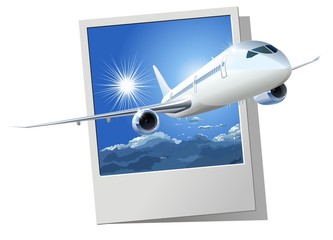 Naklejka na ściany i meble Vector commercial airplane