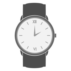 Men's wristwatch grey  flat icon
