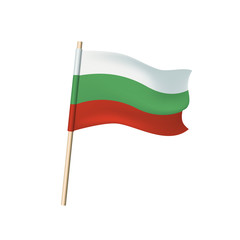 Bulgaria tricolor (white, green and red stripes) flag on white background