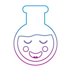 laboratory flask glass kawaii cartoon vector illustration blue and purple line design