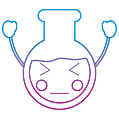 laboratory flask glass kawaii cartoon vector illustration blue and purple line design