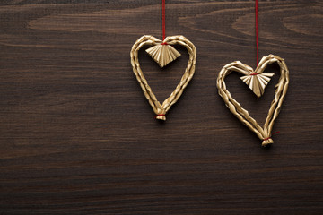 heart on the wooden background