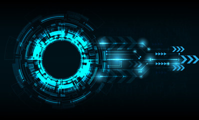 Vector tech circle with various technological.