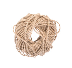 Twine isolated on white background. Top view. 