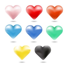 Heart colorful set. Vector illustrator