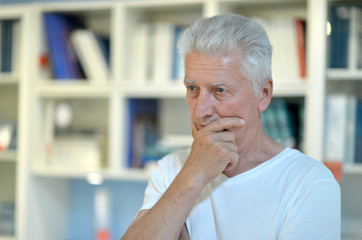 Senior man thinking