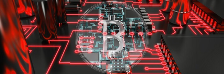 Fototapeta premium Composite image of bitcoin