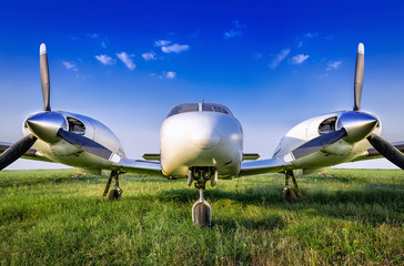 sports plane against a blue sky