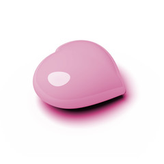 Pink heart on white background.Valentine concept.3d rendering.
