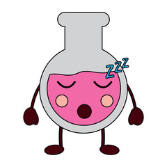 laboratory flask glass kawaii cartoon vector illustration
