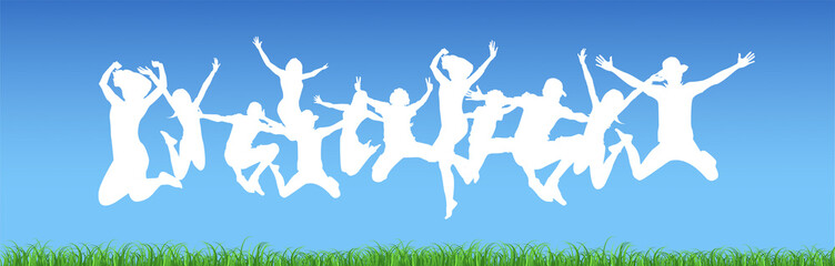 bambino, saltare, cromoterapia, gioco, giocare