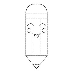 wooden pencil cute kawaii cartoon vector illustration sticker design