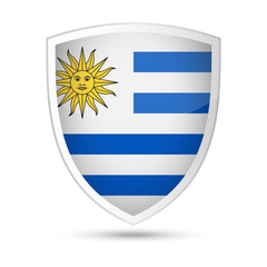 Uruguay Flag Vector Shield Icon