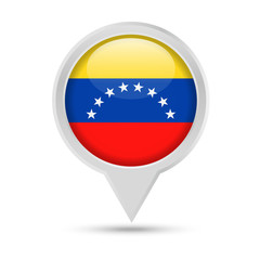 Obraz premium Venezuela Flag Round Pin Vector Icon