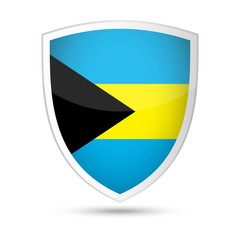 Fototapeta premium Bahamas Flag Vector Shield Icon