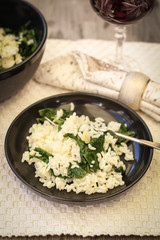 Spinach garlic rice
