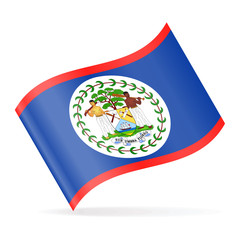 Belize Flag Vector Waving Icon