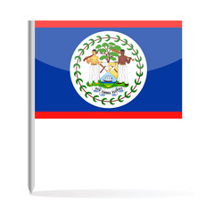 Fototapeta premium Belize Flag Pin Vector Icon
