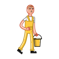 Cleaning service man