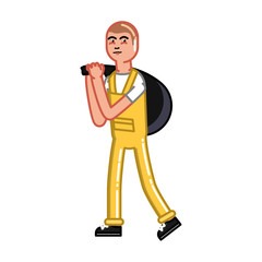 Cleaning service man