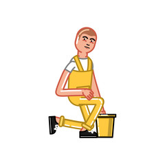 Cleaning service man