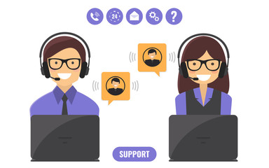 Customer support service concept.