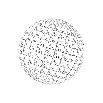 Vector.3d puzzle ball. Eps 10.