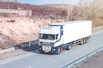 Truck in the street.