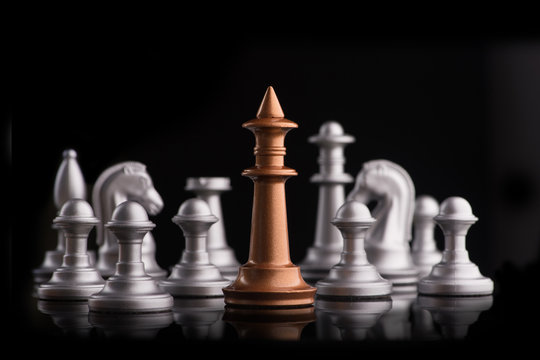 Unique golden chess king