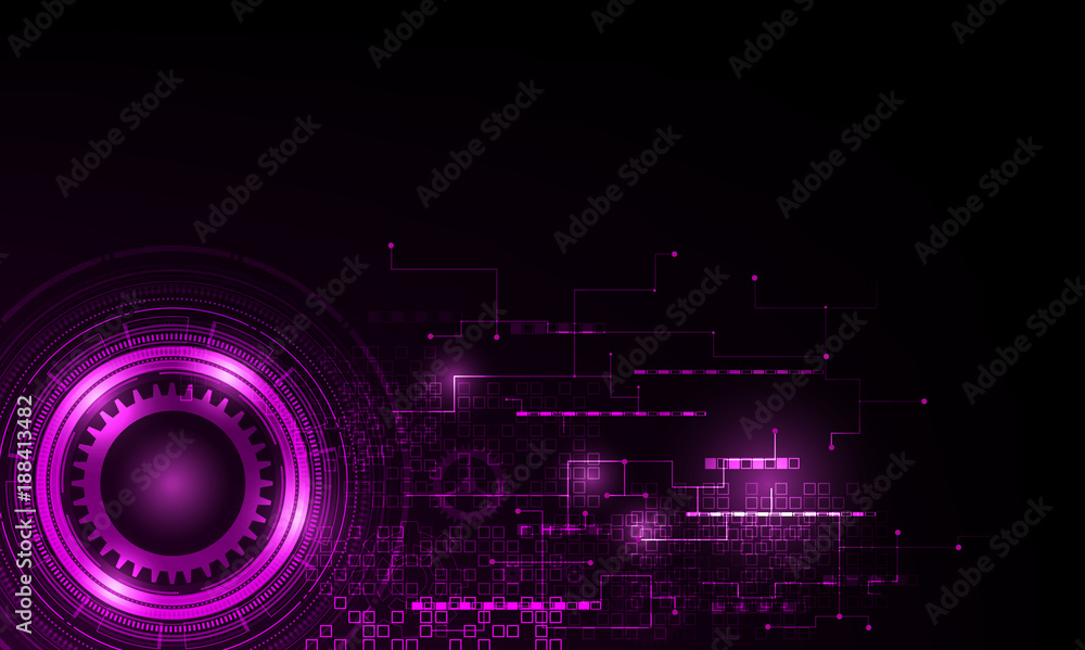 Aufkleber vector tech circle with various technological design.