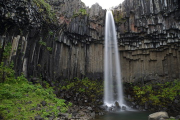 Svartifoss Waterfall, Skaftafell, Vatnajoekull National Park, Iceland