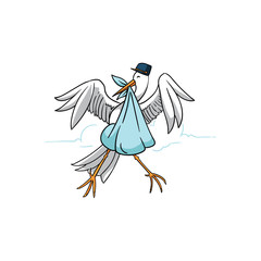 Stork with Newborn Baby