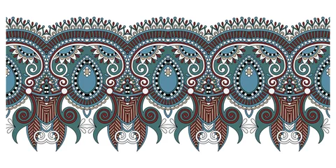 Poster decorative floral stripe pattern, ethnic paisley design © Kara-Kotsya