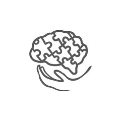 Brain Jigsaw Puzzle with Hand Care