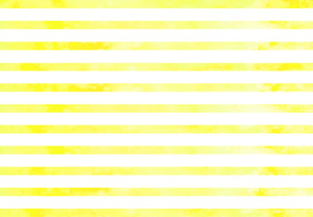 Watercolor yellow stripes. Yellow horizontal lines isolated on white background