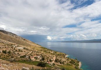 Panoramic view of the vineyard on the Adriatic coast