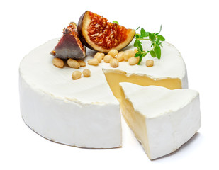 Round brie or camambert cheese on a white background © Anatoly Repin