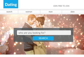 Fototapeta na wymiar Search bar on dating site 