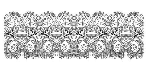 decorative ornate design stripe pattern, ethnic floral seamless 