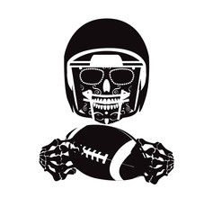 American football skull icon logo vector illustration black and white