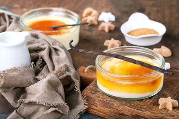 Home made vanilla creme brulee