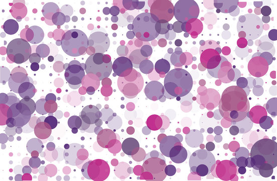 Violet, pink dotted background with circles, dots, point different size, scale. Halftone pattern. Vector illustration © annagolant
