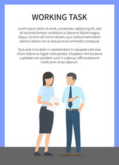 Working Task Bright Banner Vector Illustration