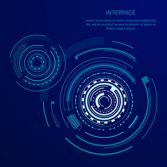 Fototapeta premium Futuristic Interface With Many Geometric Shapes