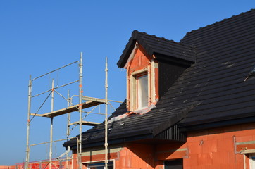 Maison classique en construction (France)