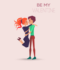 Be my Valentine Vector Greeting Card Design Lovers
