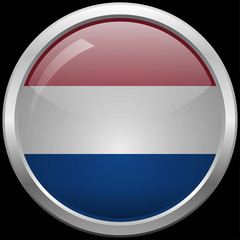 Dutch flag glass button vector illustration