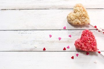 Homemade Rice Crispy hearts/ Valentines day frame