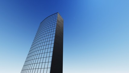 View of modern skyscrapers 3D render